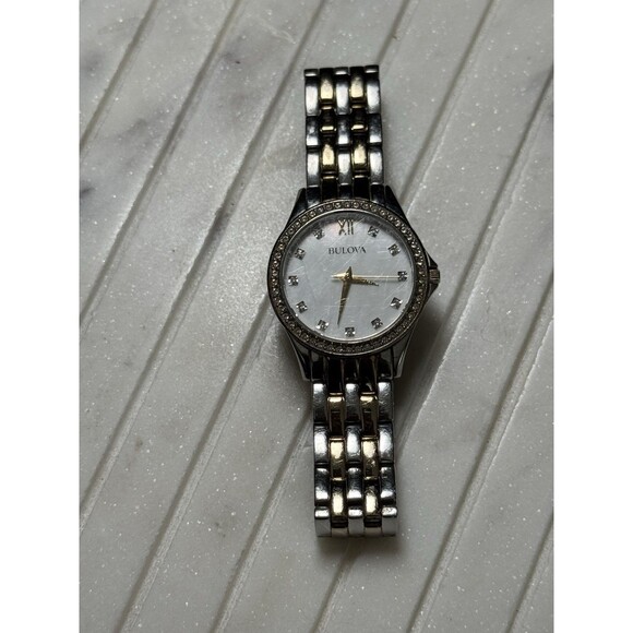 BULOVA CRYSTALS TWO TONE WOMEN\'S WATCH Stainless Steel 32MM (Needs Battery) main image 7